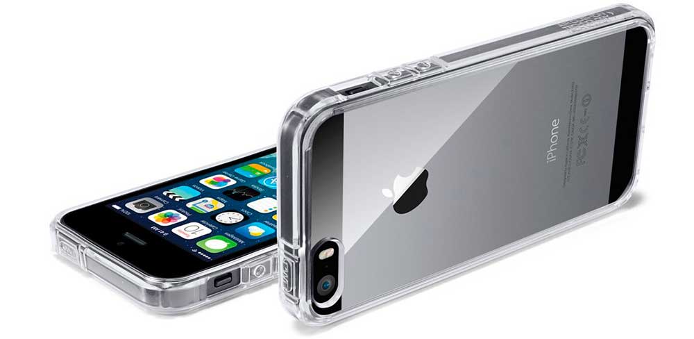 Чехол-накладка-SGP-Ultra-Hybrid-для-iPhone-SE,-полиуретан,-прозрачный-баннер